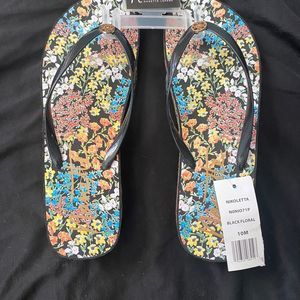 Black Bohemian Women's Flip Flops Size 10